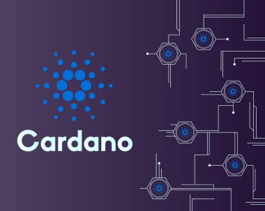 Blockchain cardano ağ devre stili arka plan