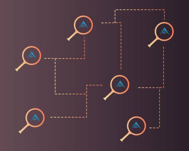 Büyüteç ile ark cryptocurrency arka plan