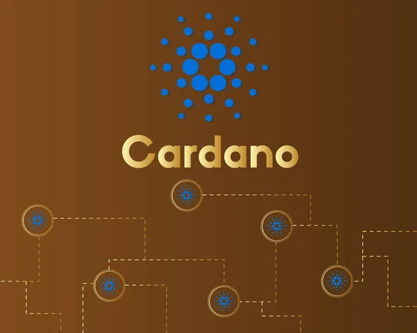 Blockchain Cardano Netzwerkstil Hintergrund — Stockvektor