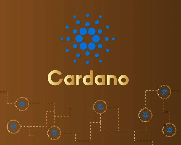 Blockchain Cardano Netzwerkstil Hintergrund — Stockvektor