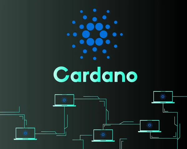 Blockchain Cardano Netzwerkstil Hintergrund — Stockvektor