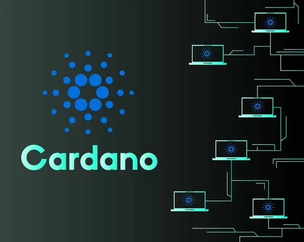 Blockchain Cardano Netzwerkstil Hintergrund — Stockvektor
