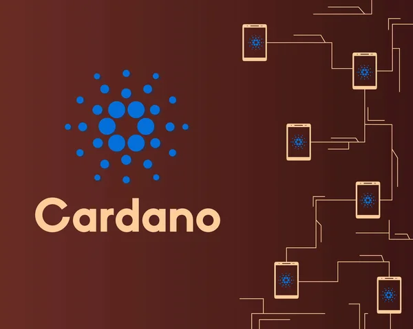Blockchain Cardano Netzwerkkonzept Stil Hintergrund — Stockvektor