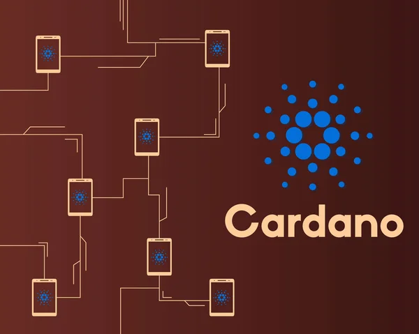 Blockchain Cardano Netzwerkkonzept Stil Hintergrund — Stockvektor