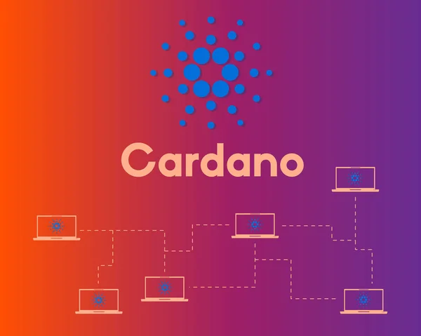 Blockchain Cardano Technologie Stil Hintergrund — Stockvektor