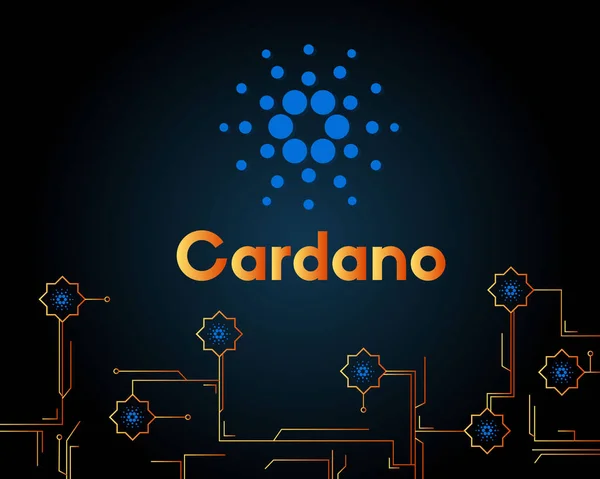Blockchain Cardano Blockchain Schaltung Stil Hintergrund — Stockvektor