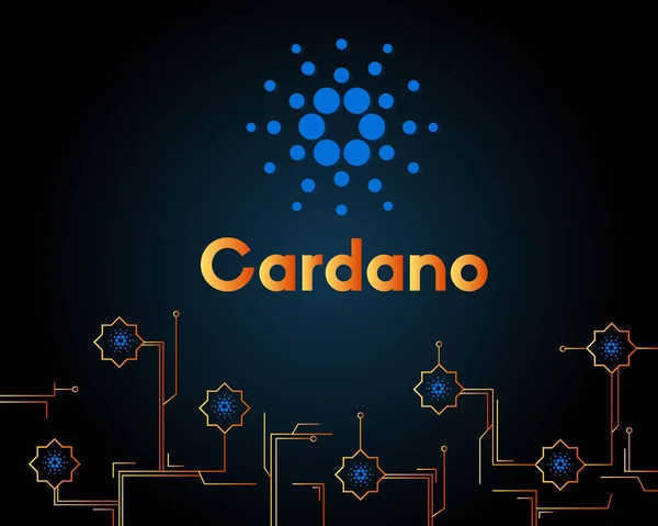 Blockchain Cardano Blockchain Schaltung Stil Hintergrund — Stockvektor