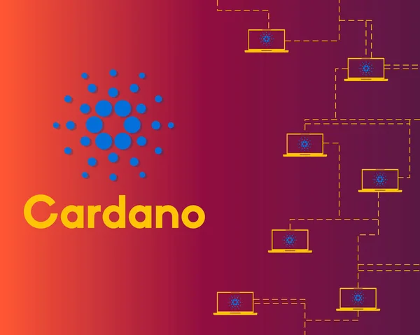 Blockchain Cardano verbunden Stil Hintergrund — Stockvektor