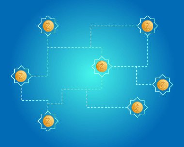 Cryptocurrency zcash tarzı devre üzerinde mavi arka plan