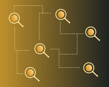 Stil arka plan büyüteç ile Cryptocurrency zcash