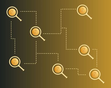 Stil arka plan büyüteç ile Cryptocurrency zcash