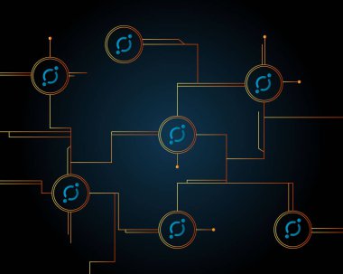 Cryptocurrency simgesi dijital teknoloji arka plan toplama