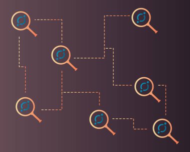Arka plan koleksiyonu büyüteç ile Cryptocurrency simgesi