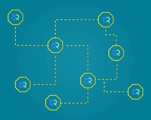 Blockchain decred símbolo tecnología moderna fondo — Vector de stock