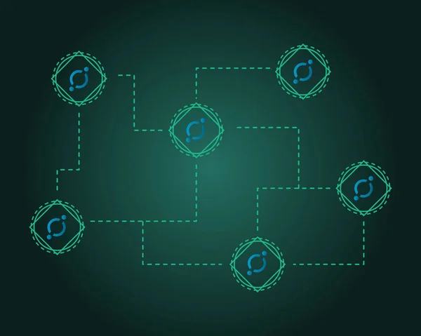 Kryptowährungsikone Blockchain-Technologie Hintergrundsammlung — Stockvektor