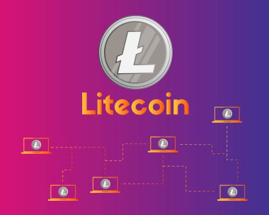 Blockchain litecoin teknoloji dijital arka plan