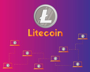 Blockchain litecoin teknoloji dijital arka plan