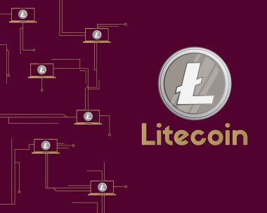 Blockchain litecoin teknoloji devre arka plan