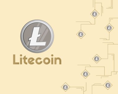 Blockchain litecoin teknoloji cryptocurrency stili arka plan