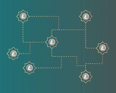 Blockchain litecoin teknoloji cryptocurrency stili arka plan
