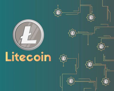 Blockchain litecoin teknoloji cryptocurrency stili arka plan