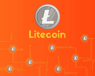 Blockchain litecoin teknoloji devre kavramı arka plan