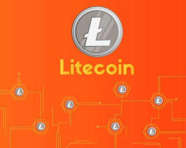 Blockchain litecoin teknoloji devre kavramı arka plan