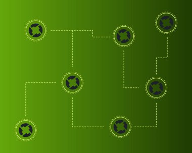 Cryptocurrency 0 x tarzı yeşil zemin üzerine