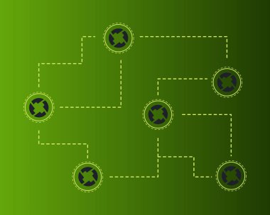 Cryptocurrency 0 x tarzı yeşil zemin üzerine