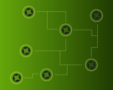 Cryptocurrency 0 x tarzı yeşil zemin üzerine