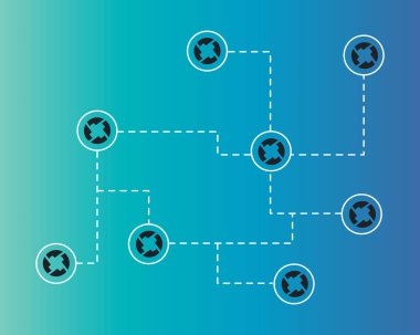 Cryptocurrency 0 x blockchain stili arka plan bağlamak