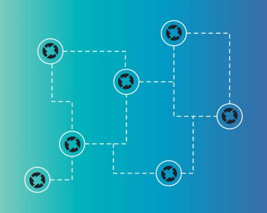 Cryptocurrency 0 x blockchain stili arka plan bağlamak