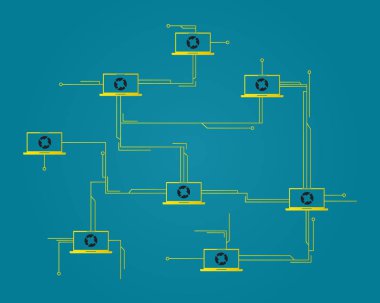Cryptocurrency 0 x teknolojisi devre stili arka plan