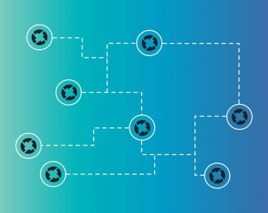 Cryptocurrency 0 x blockchain stili arka plan bağlamak