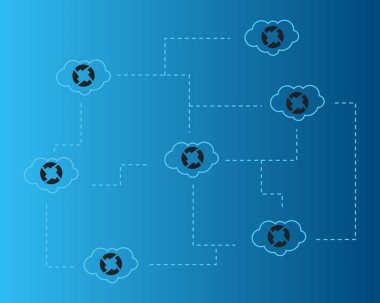 Cryptocurrency 0 x ile bulut stili arka plan