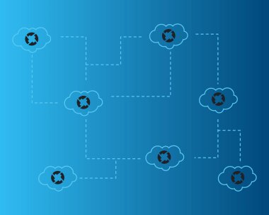 Cryptocurrency 0 x ile bulut stili arka plan