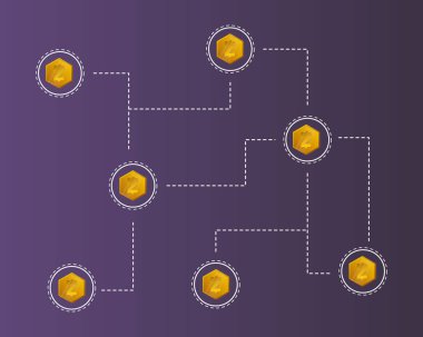 Arka plan stili ağ Blockchain akıllı para