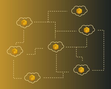 Blockchain akıllı para ile bulut arka plan stili