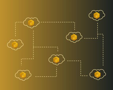 Blockchain akıllı para ile bulut arka plan stili