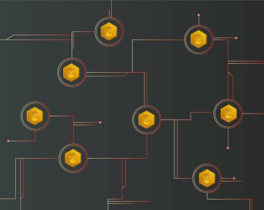 Blockchain akıllı para cryptocurrency arka plan stili
