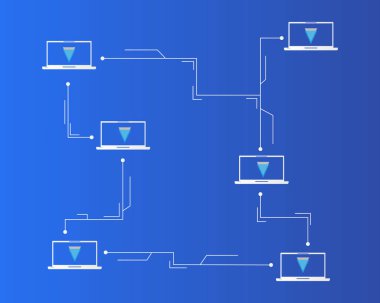 Blockchain eşiğinde teknoloji arka plan toplama