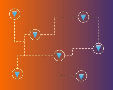 Blockchain eşiğinde teknoloji dijital arka plan toplama
