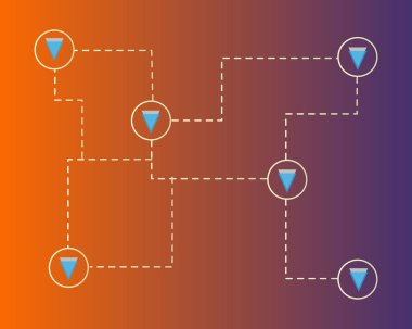 Blockchain eşiğinde teknoloji dijital arka plan toplama