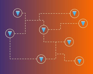 Blockchain eşiğinde teknoloji dijital arka plan toplama