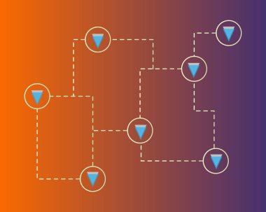 Blockchain eşiğinde teknoloji dijital arka plan toplama