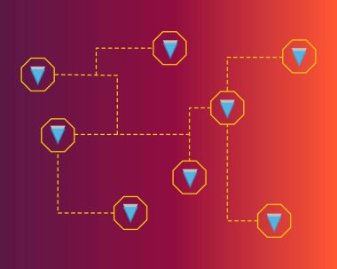 Blockchain eşiğinde bağlanma kavramı arka plan toplama