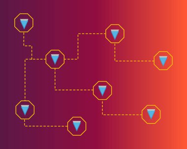 Blockchain eşiğinde bağlanma kavramı arka plan toplama