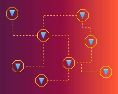 Blockchain eşiğinde bağlanma kavramı arka plan toplama