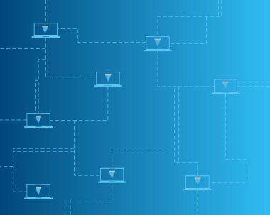 Mavi arka plan koleksiyonu Blockchain eşiğinde