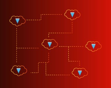 Blockchain eşiğinde bulut arka plan koleksiyonu ile